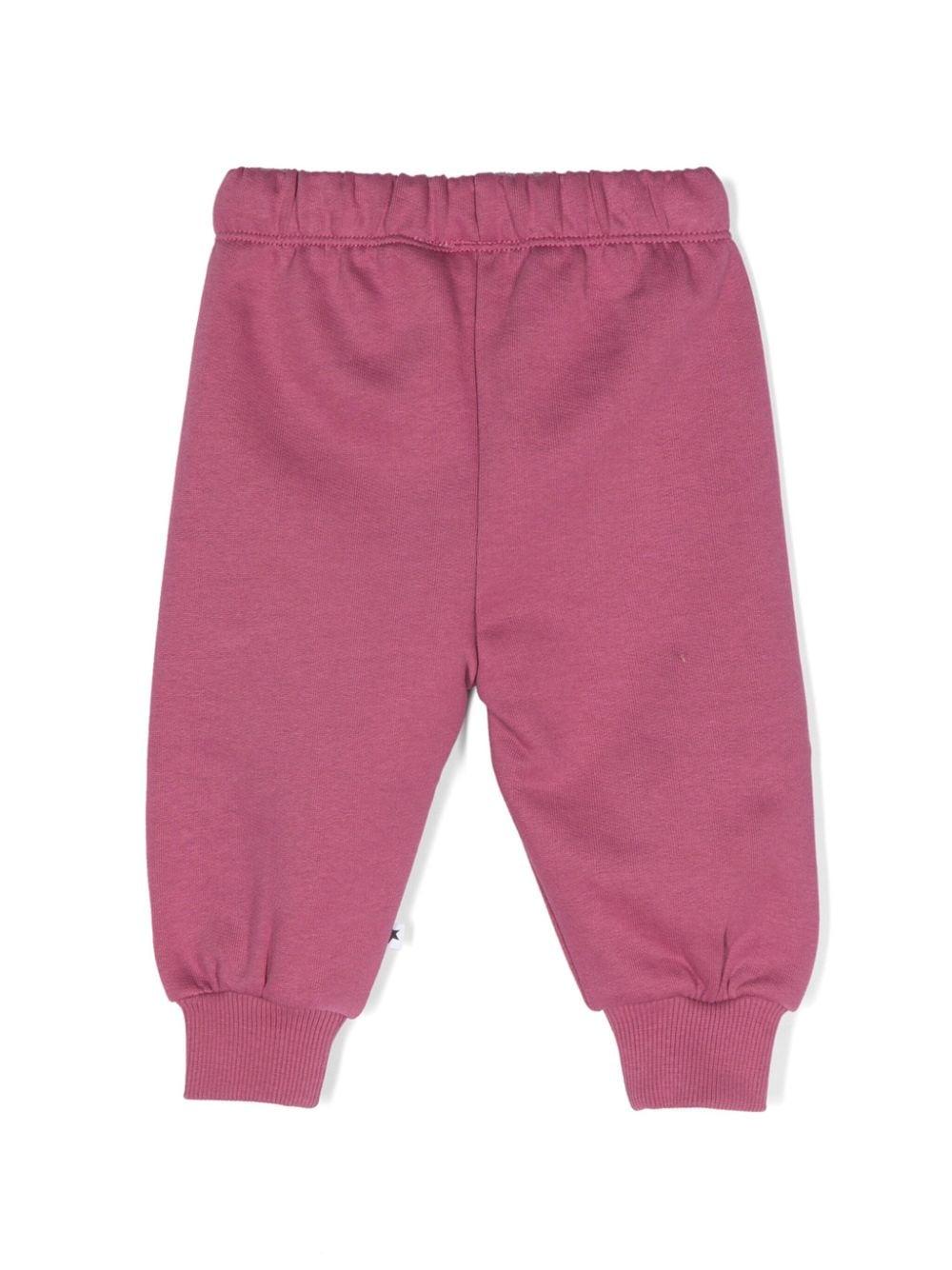 Pantaloni sportivi per neonato Molo Simeon rosa con stampa smiley 6W24I224 8972 MOLO 