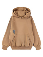 Felpa per bambino Molo marrone con stampa e cappuccio 1W25J304 5519 MOLO 