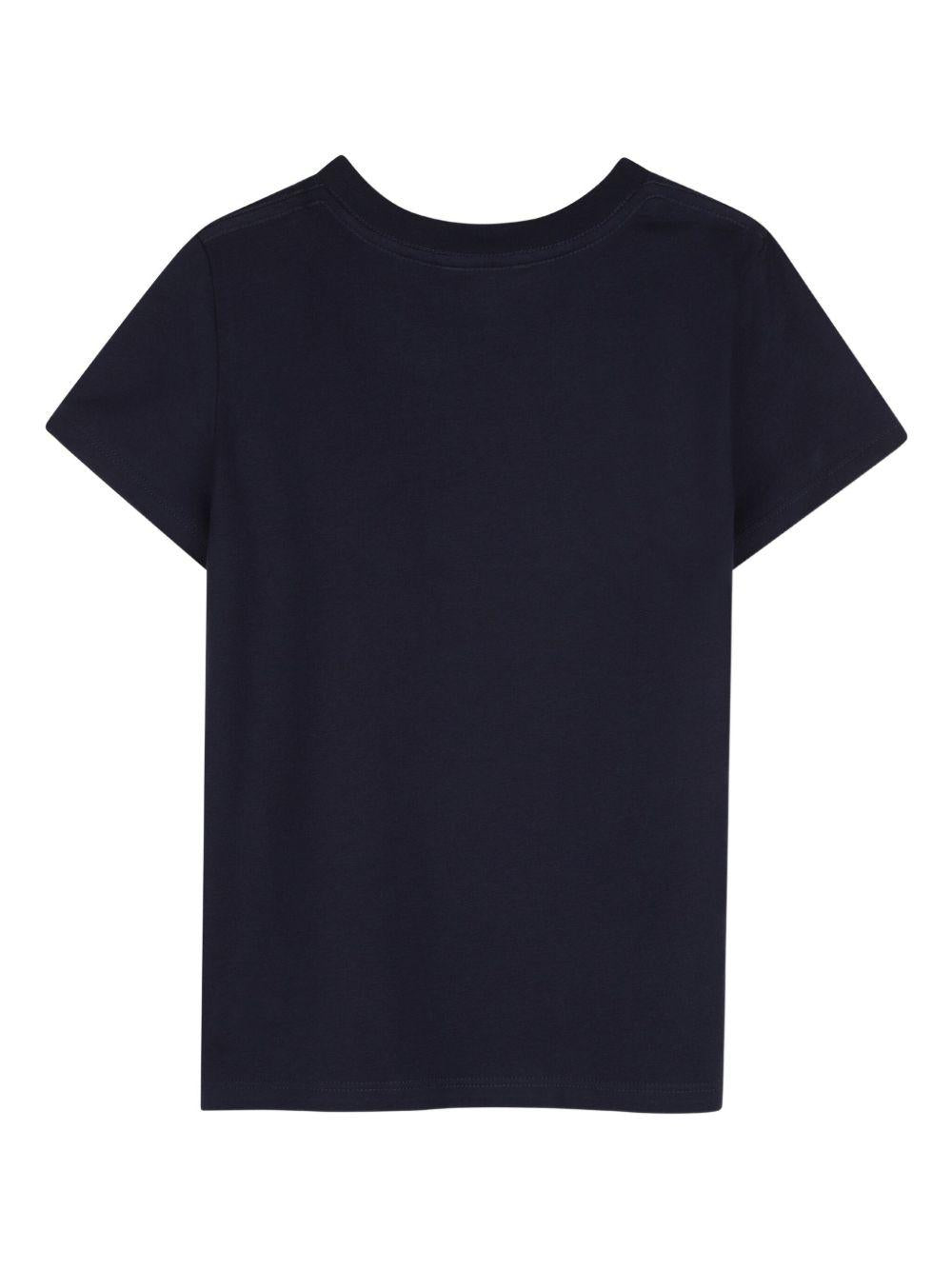 T-shirt per bambina Chloé Kids blu con logo sul davanti C20652 859 CHLOE' KIDS 