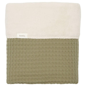 Coperta per culla Teddy Oslo naturale/ciottolo verde