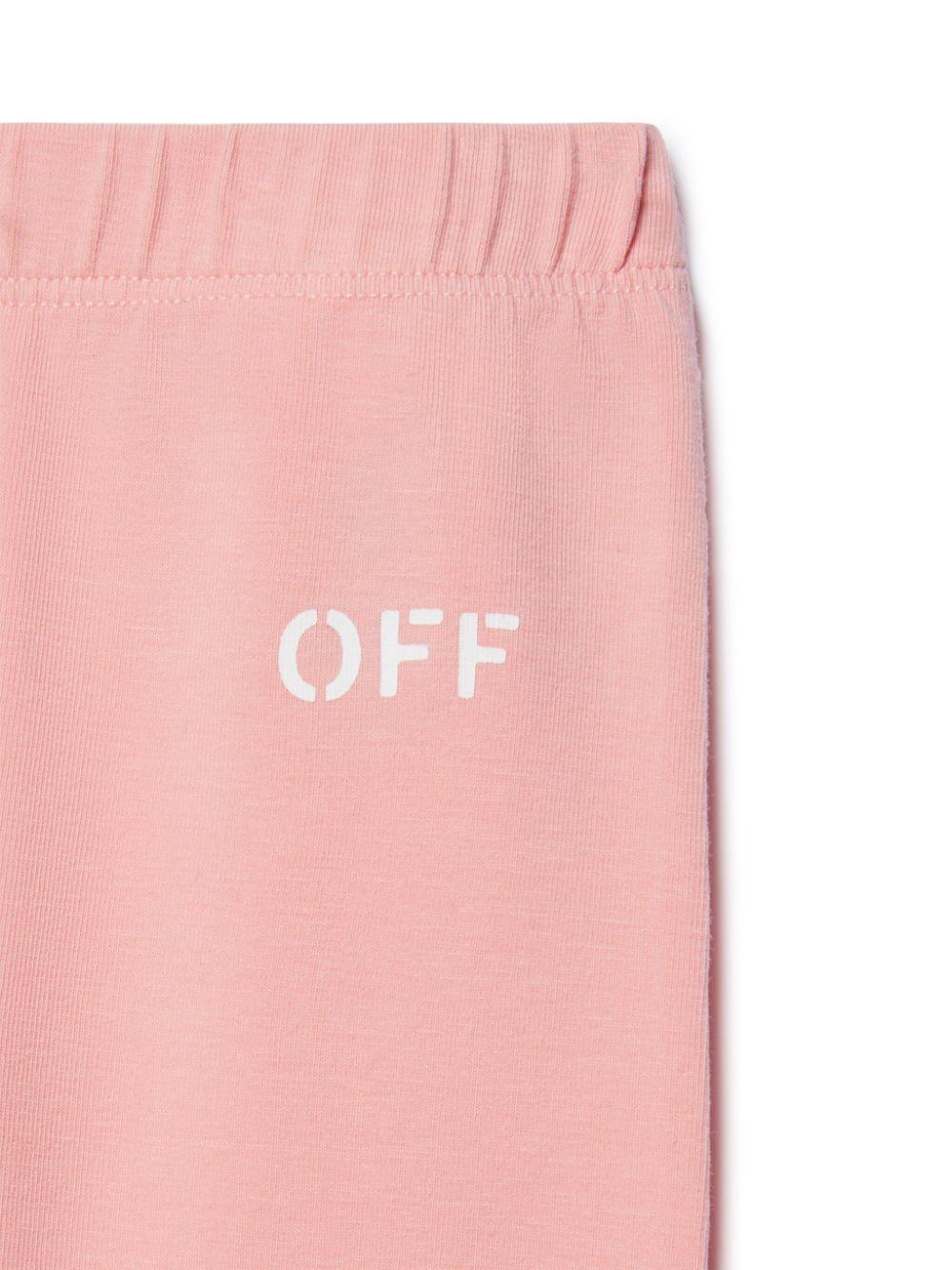 Leggings con stampa per neonata Off-White Kids rosa con design elasticizzato OGX3001S25JER001 3001 OFF WHITE KIDS 