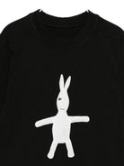 T-shirt Jumbo per bambino Rick Owens Kids nera con stampa grafica coniglio BG02E5274 RNEP8P 0911 RICK OWENS KIDS 