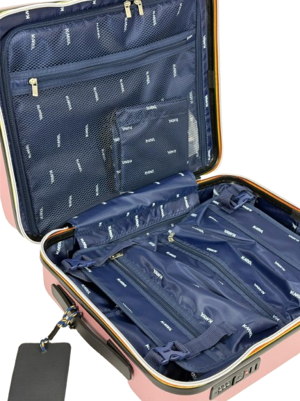 Trolley Eudoxie Logo per bambini K-Way Kids rosa con logo stampato all-over K81372W WDV K-WAY KIDS 