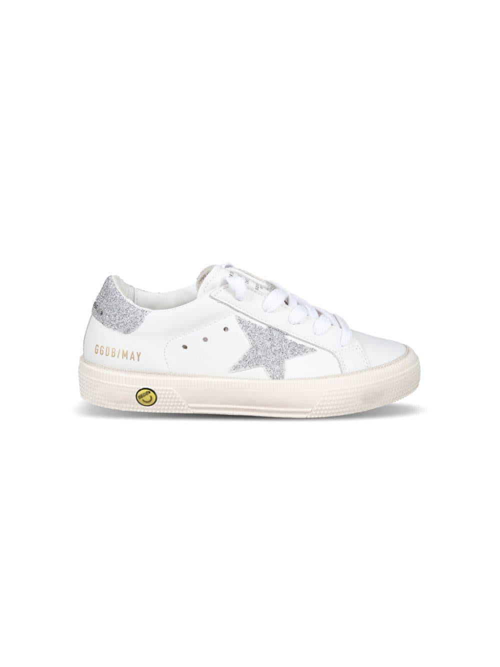 Sneakers per bambina Golden Goose Kids May bianco con dettaglio glitter F00112F006089 10449 GOLDEN GOOSE KIDS 