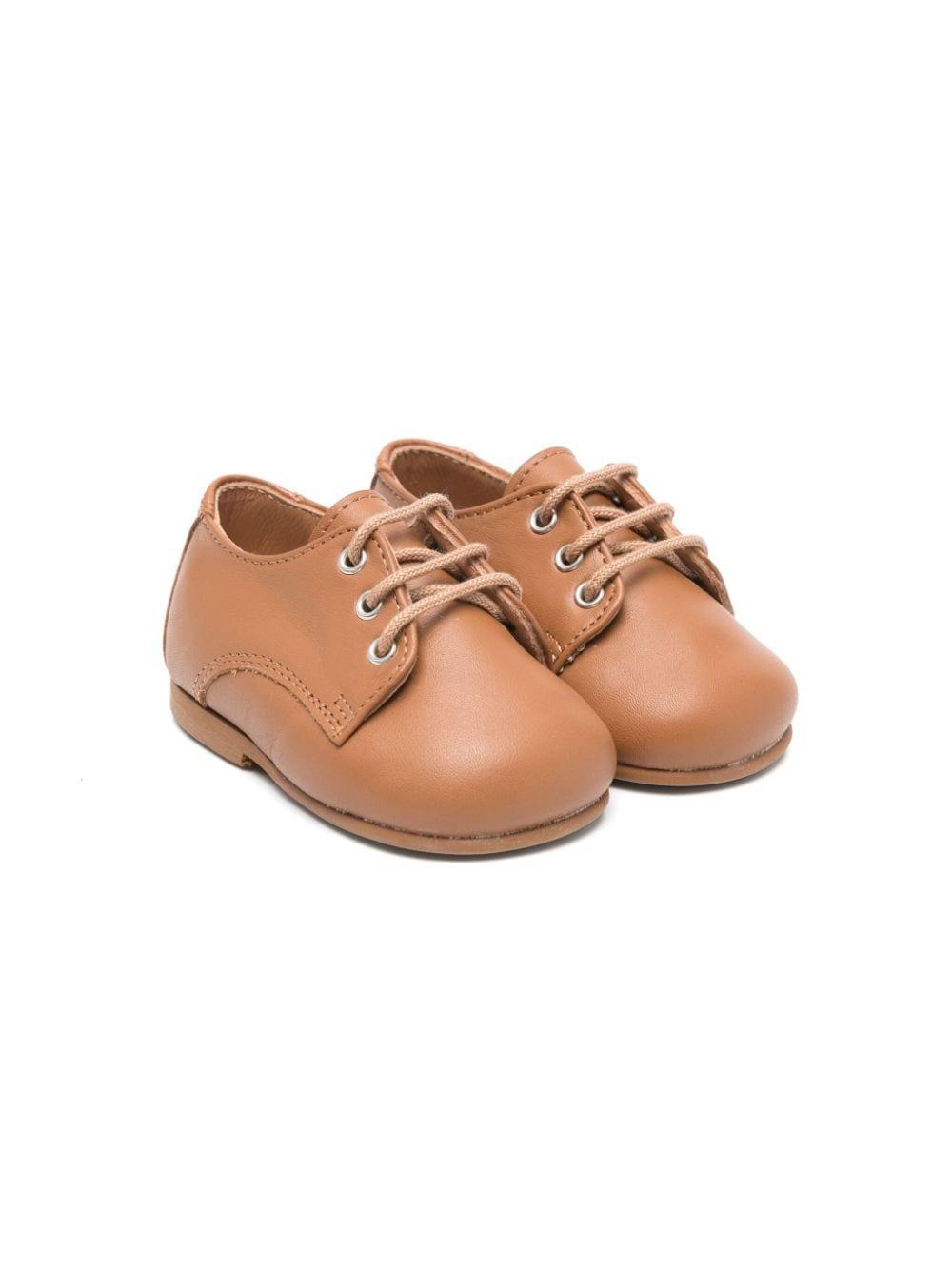 Scarpe primi passi per neonato Eli1957 marrone con lacci 14027AK CUOIO ElI 