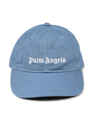 Palm Angels Kids Blue Curved Brim Embroidered Baseball Cap