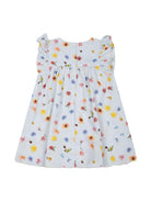 Abito con stampa a fiori per neonata Molo azzurro con dettagli con ruches 4S25E112 9280 MOLO 