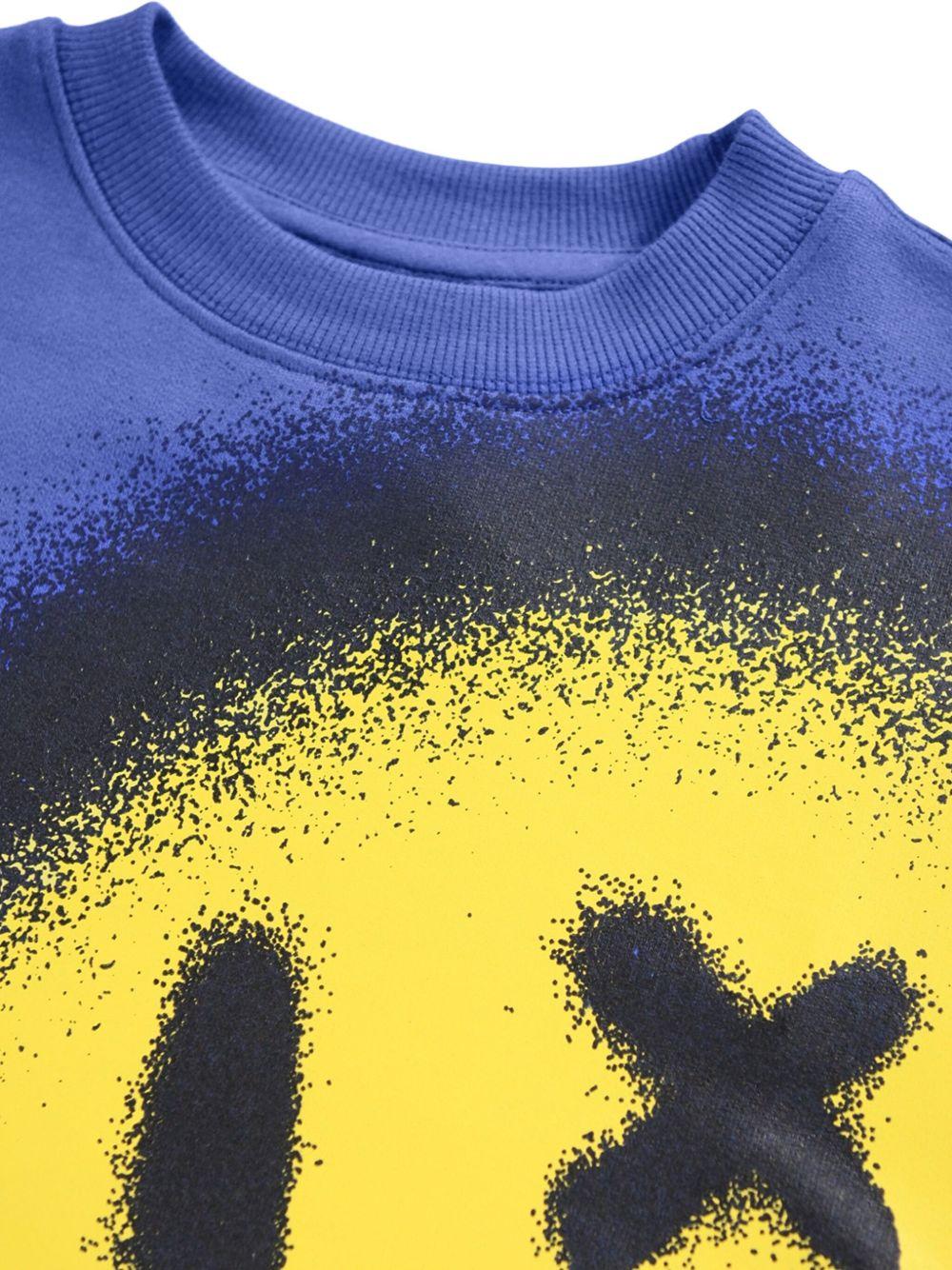 Felpa per bambino Molo blu con stampa grafica smiley 1W25J205 5192 MOLO 