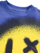 Felpa per bambino Molo blu con stampa grafica smiley 1W25J205 5192 MOLO 