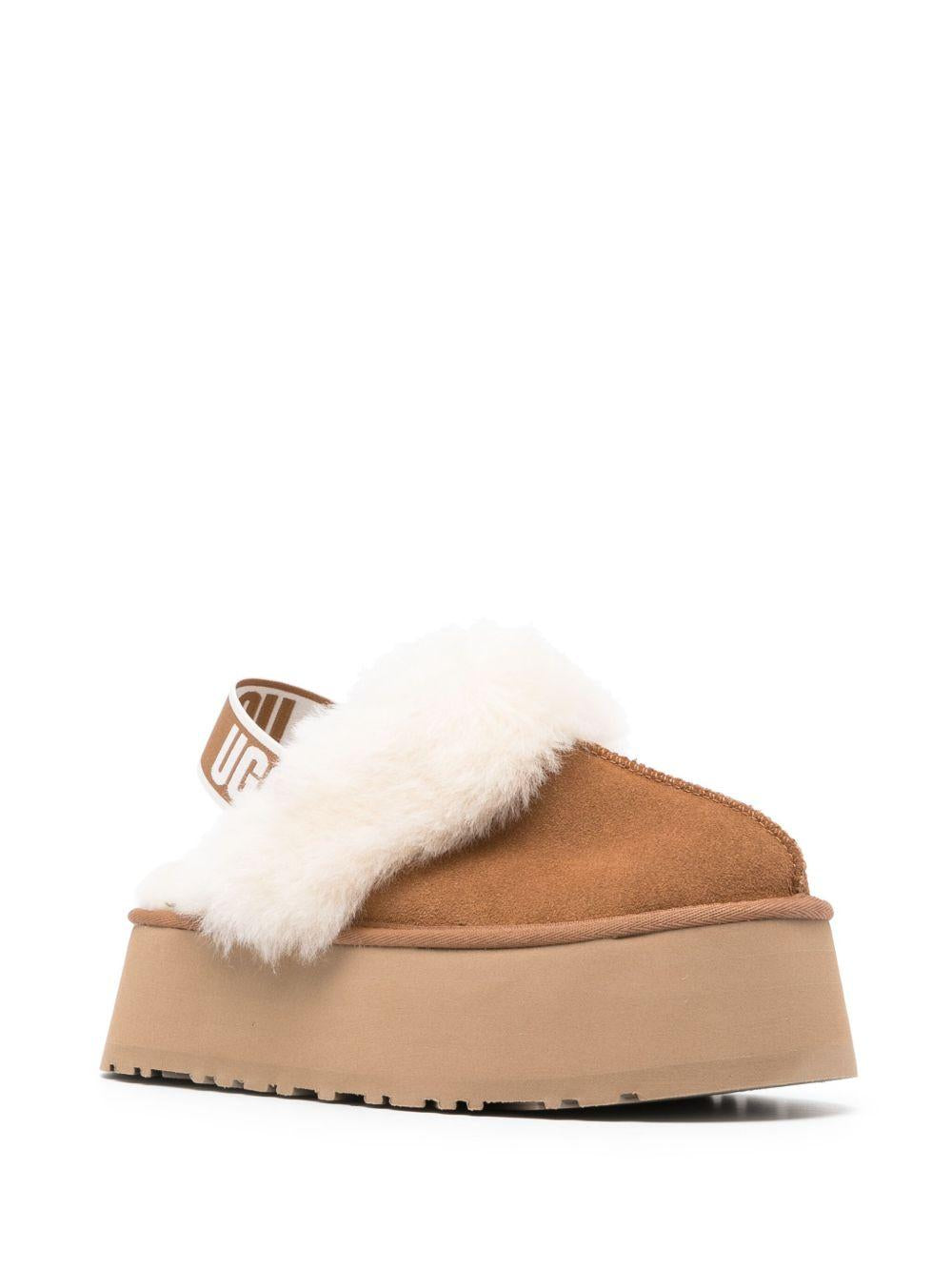 Slippers Mules Funkette per bambina Ugg Kids beige con pelle scamosciata di vitello 1113474 CHE UGG 