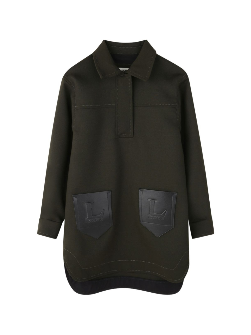 Abito per bambina Lanvin Enfant nero con ricamo con logo N30268 U60 LANVIN 