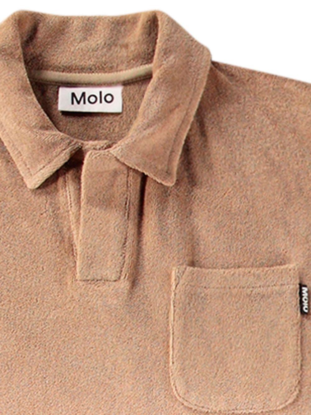 Polo per bambino Molo Randel marrone con tasca applicata sul petto 1S25A205 5411 MOLO 