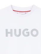 T-shirt per bambino Hugo Kids bianca con logo a contrasto G01016 10P Hugo 