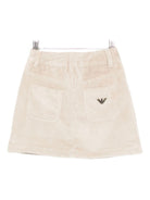Gonna per bambina Emporio Armani Kids beige con placchetta logo aquila EG000396 AF16697 U6281 EMPORIO ARMANI KIDS 