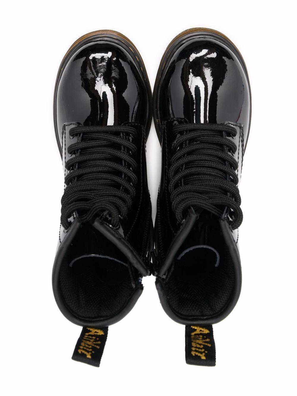 Stivaletti 1460 per bambino Dr. Martens Kids neri con linguetta con logo 15382003 1460 BLACK Dr martens kids 