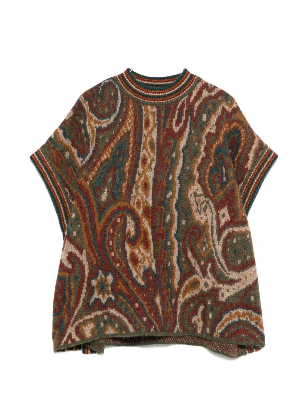 Poncho per bambina Etro Kids marrone con motivo Paisley GX2B13 W0219 812 ETRO KIDS 