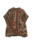 Poncho per bambina Etro Kids marrone con motivo Paisley GX2B13 W0219 812 ETRO KIDS 
