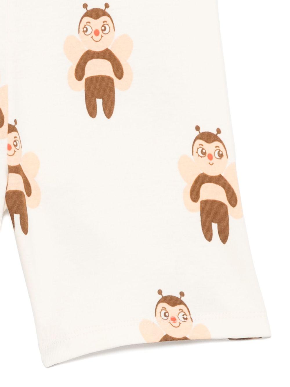 Shorts per bambina Mini Rodini bianco con stampa grafica con lunghezza alla coscia 2563012011 OFF-WHITE MINI RODINI 