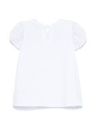 T-shirt per neonata Monnalisa bianco con stampa e decorazione con strass 39E619 5011 0099 MONNALISA 