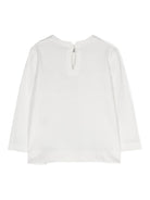 T-shirt con logo per neonata Monnalisa bianca con maniche lunghe 39D620 4003 0001 MONNALISA 
