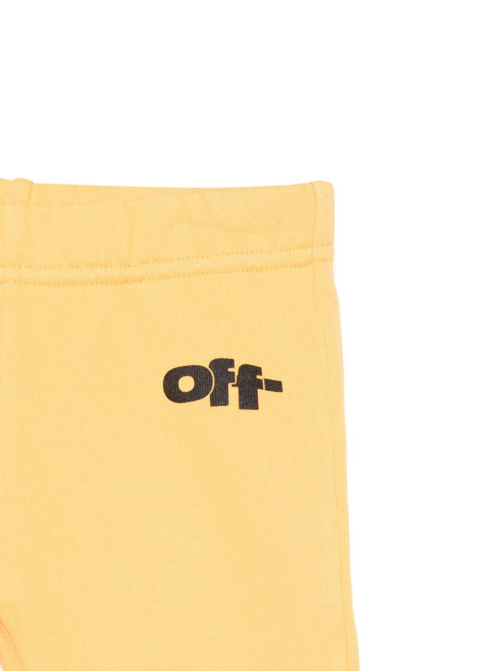 Pantaloni di tuta con stampa grafica per neonato Off-White Kids giallo con polsini elasticizzati OBXD001S25FLE002 1810 OFF WHITE KIDS 