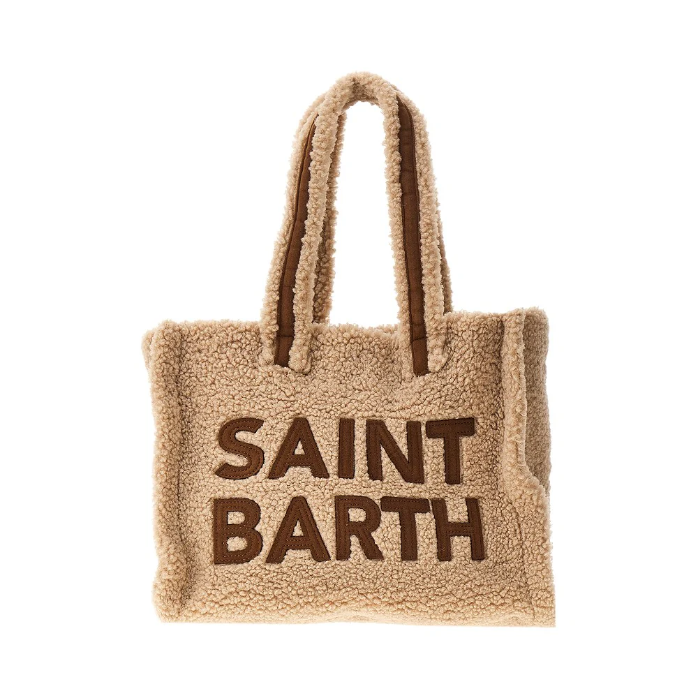 Borsa Colette per bambina MC2 Saint Barth Kids beige con logo ricamato a contrasto COL0032 01478I MC2 ST. BARTH KIDS 