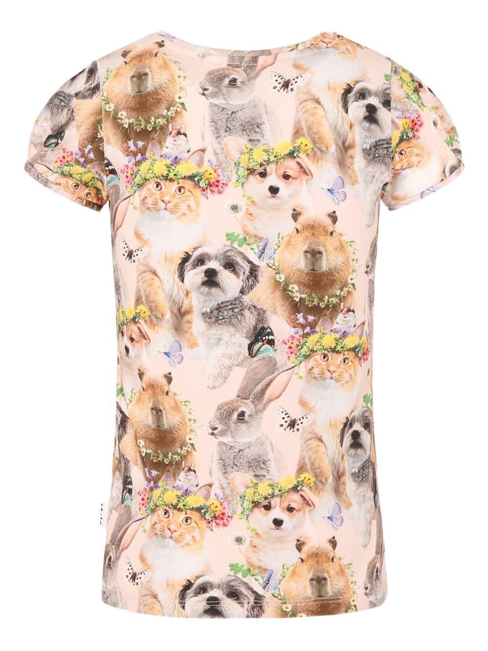 T-shirt per bambina Molo beige con stampa grafica 2S25A219 9273 MOLO 