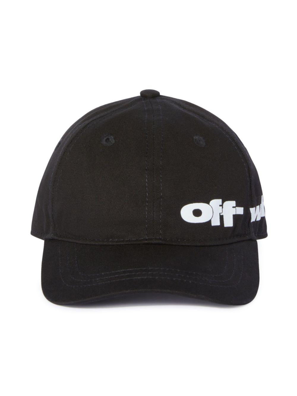 Cappello da baseball Spray Arrow per bambino Off-White Kids nero con tesa curva e larga OBLB002S25FAB001 1001 OFF WHITE KIDS 