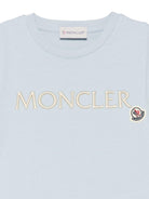 T-shirt per bambino Moncler Enfant azzurro in cotone con logo K19548C0001389AT9 70E MONCLER ENFANT 