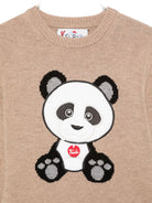 Maglione per bambino MC2 Saint Barth Kids x Trudi beige con ricamo Panda sul davanti DOU0001 00078I MC2 ST. BARTH KIDS 