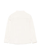 Camicia in lino per bambino Paolo Pecora Kids beige con logo ricamato PP4031 SALE PAOLO PECORA KIDS 