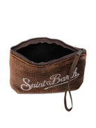 Pochette per bambina MC2 Saint Barth kids marrone con logo in paillettes ALI0014 00245I MC2 ST. BARTH KIDS 