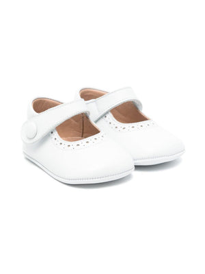 Eli1957 white first steps shoes for newborns with leather insole and logo