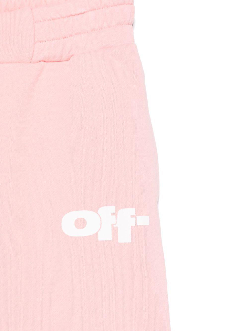 Pantaloni da tuta grafici per bambina Off-White Kids rosa con due tasche laterali OGCH00AS25FLE001 3001 OFF WHITE KIDS 