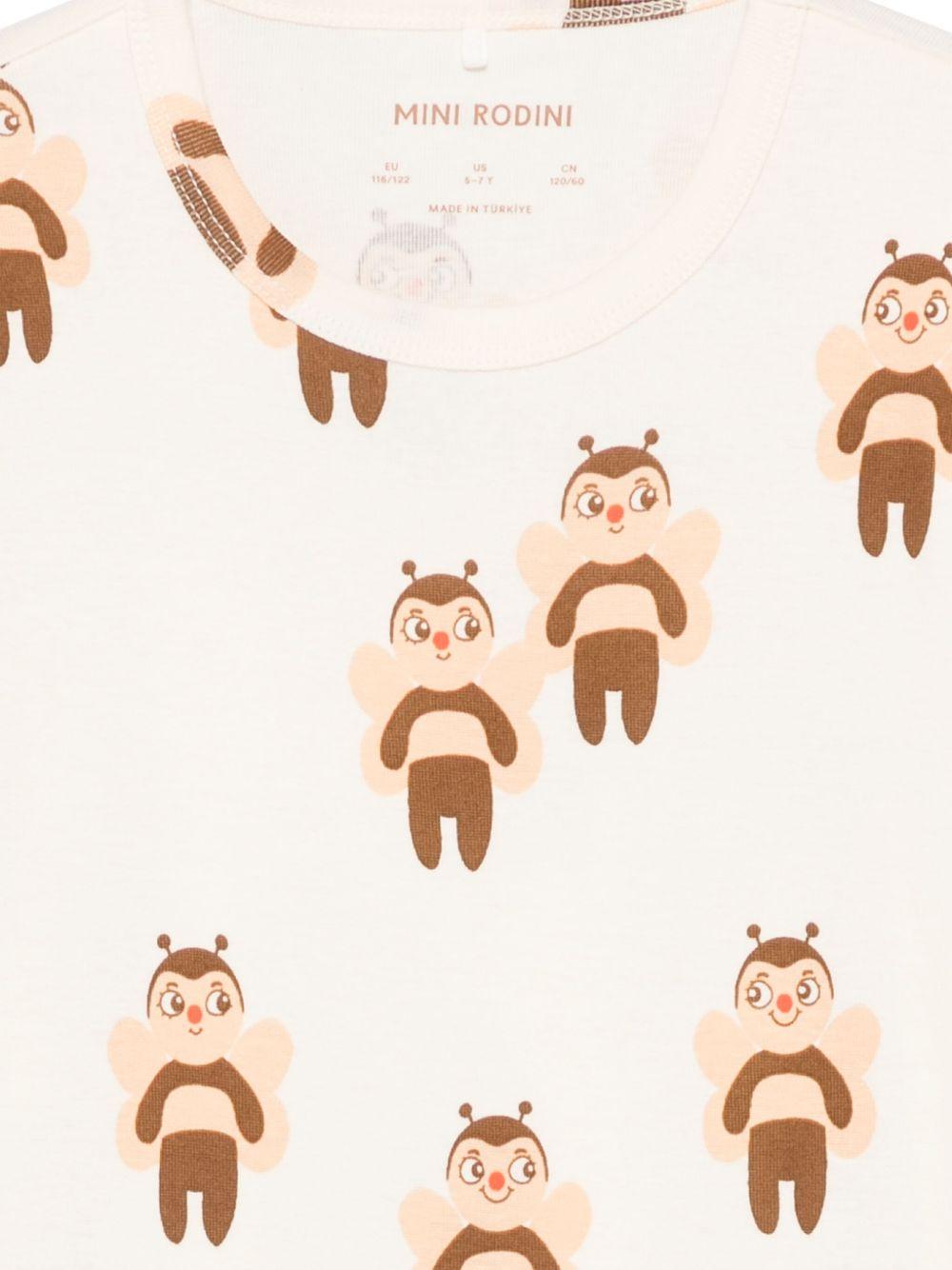 T-shirt per bambina Mini Rodini beige con stampa grafica 2562013911 OFF-WHITE MINI RODINI 