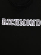 T-shirt per bambino John Richmond Junior nero con applicazione frontale con logo RBP25178TS BLACK JOHN RICHMOND JUNIOR 