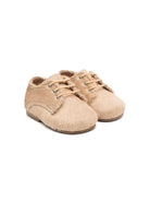 Scarpe primi passi per neonato Eli1957 beige in pelliccia con lacci 14027AK CAMEL ElI 