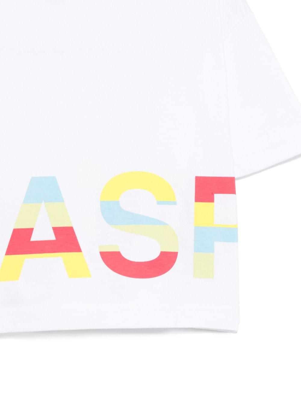 T-shirt per bambino Aspesi Kids bianco in cotone con stampa con logo sul davanti S25053TSMF001 010 ASPESI 