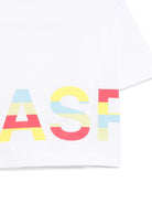 T-shirt per bambino Aspesi Kids bianco in cotone con stampa con logo sul davanti S25053TSMF001 010 ASPESI 