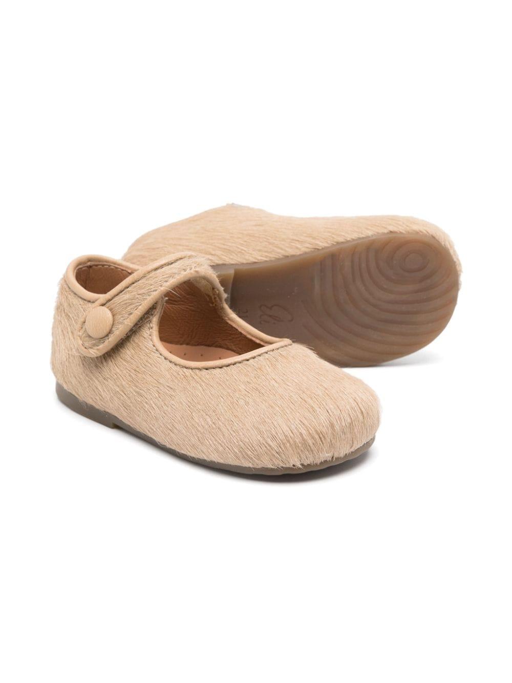 Ballerine per neonata Eli1957 beige in pelliccia cruelty-free 12036AK CAMEL ElI 