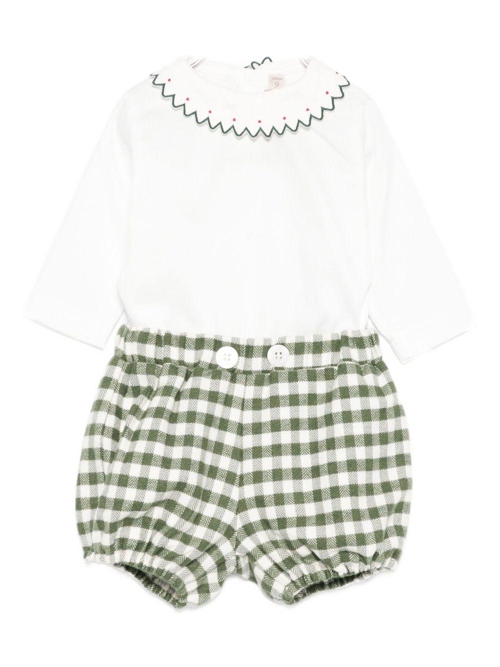 Set t-shirt e shorts per neonata La Stupenderia multicolore con bordo smerlato 1TBCT19 Y07V/R LA STUPENDERIA 