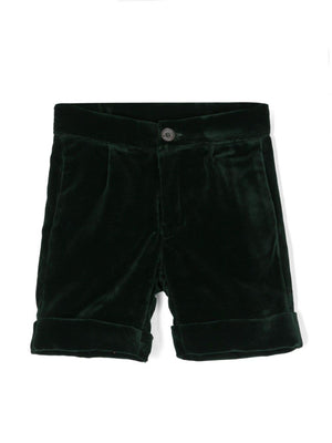 La Stupenderia green ruffled shorts for newborns with dart detail