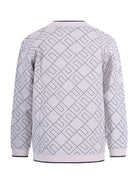 Cardigan per bambina Elisabetta Franchi La Mia Bambina bianco con motivo logo all-over EFMA182CFL229 D759 ElISABETTA FRANCHI 