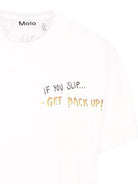 T-shirt per bambino Molo bianco con stampa slogan sul retro 1S25A214 3936 MOLO 