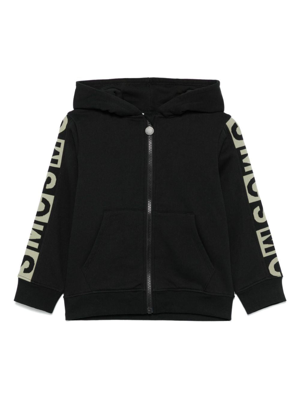 Felpa per bambino Stella McCartney Kids nera con logo jacquard TV4S60 Z0409 930 STELLA McCARTNEY KIDS 