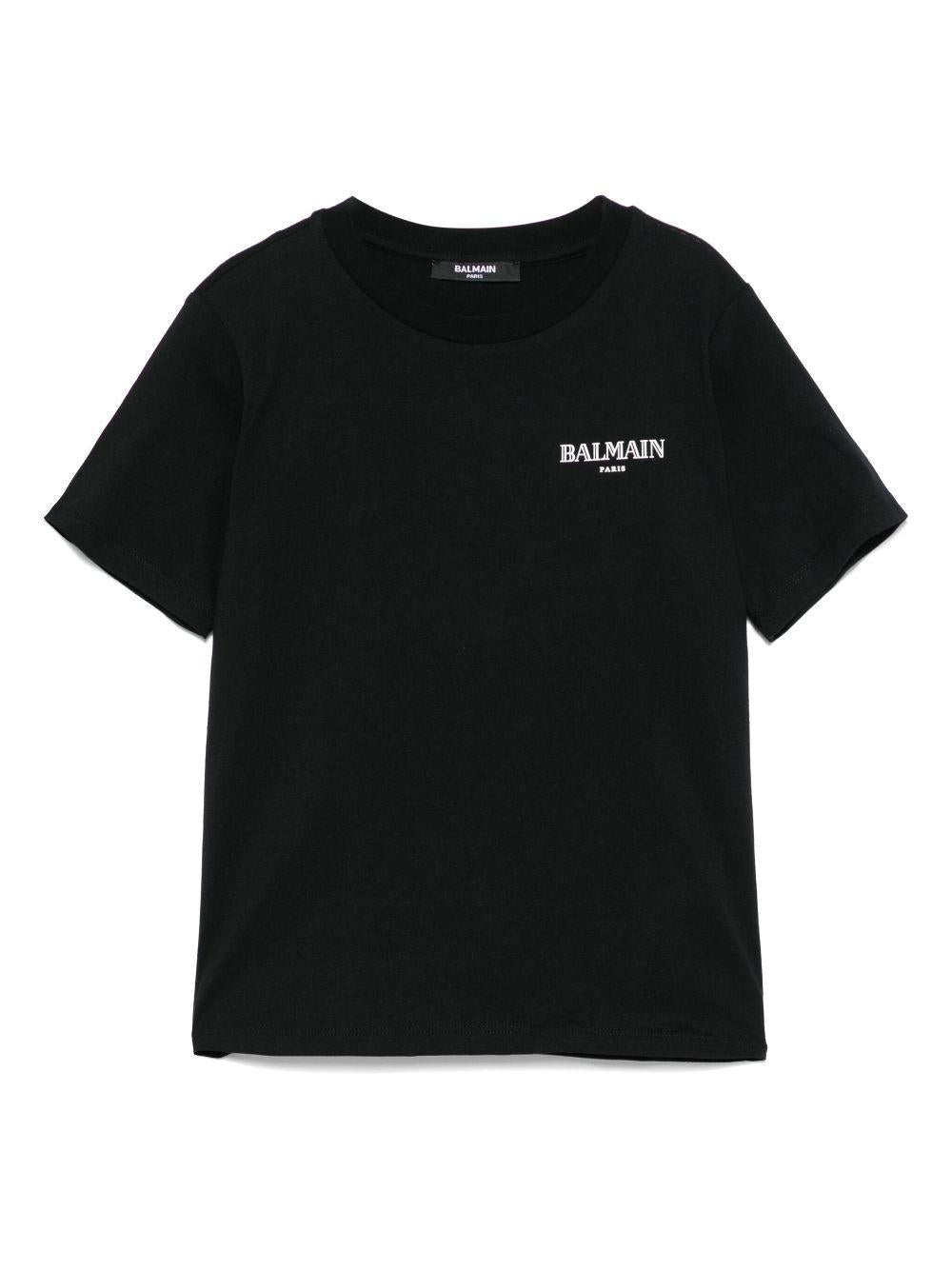 T-shirt per bambino Balmain Kids nero con stampa logo BW8P11 Z0116 930BC BALMAIN KIDS 