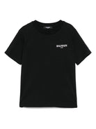T-shirt per bambino Balmain Kids nero con stampa logo BW8P11 Z0116 930BC BALMAIN KIDS 
