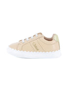Sneakers per neonata Chloé Kids beige con bordo a smerlo C20730 46J CHLOE' KIDS 