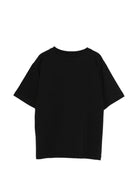 T-shirt per bambina Moschino Kids nera con logo sul davanti HDM074LBA00 60100 MOSCHINO KIDS 