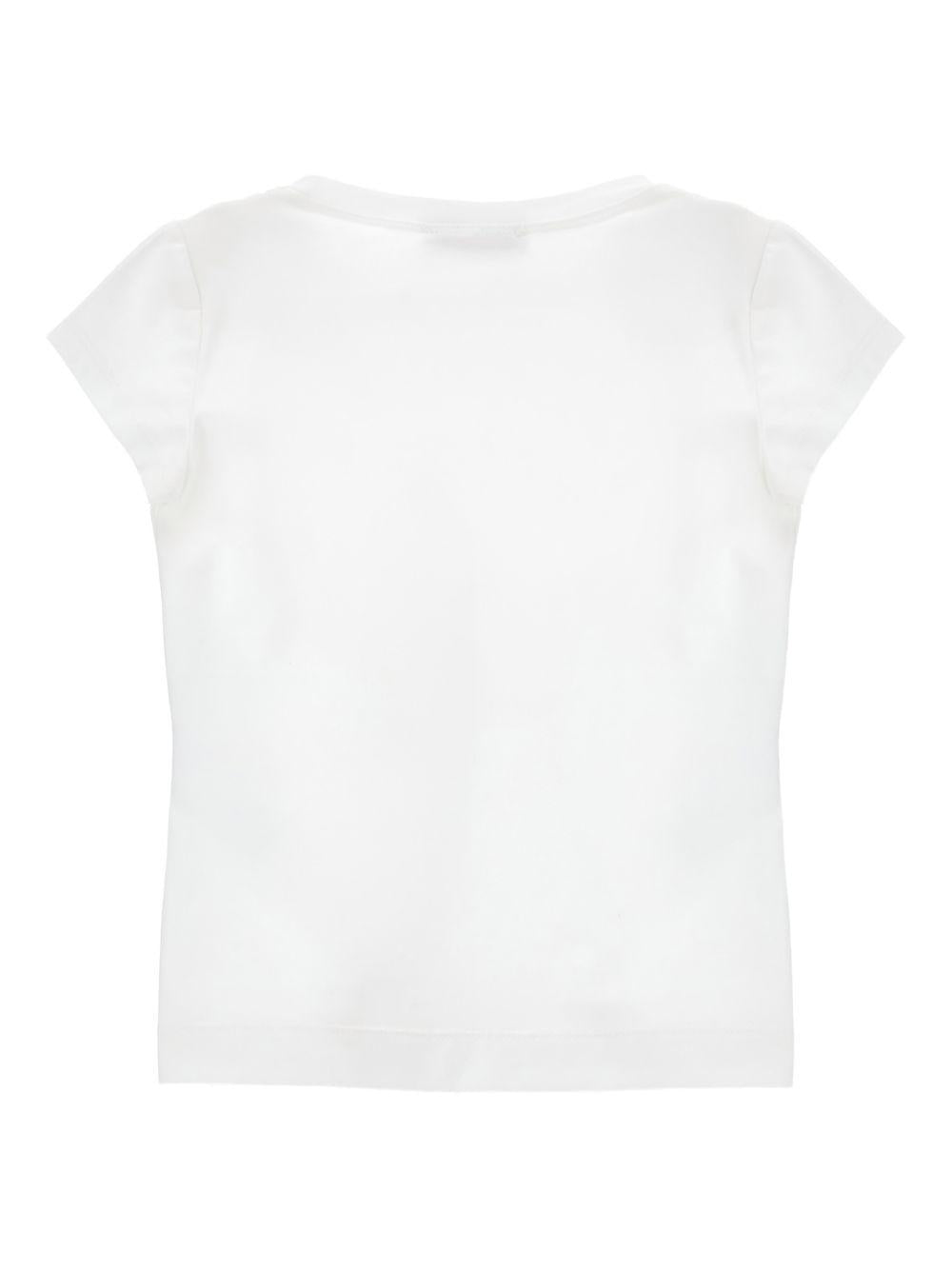 T-shirt per bambina Monnalisa bianca con grafica cagnolino 11G623 7201 0099 MONNALISA 